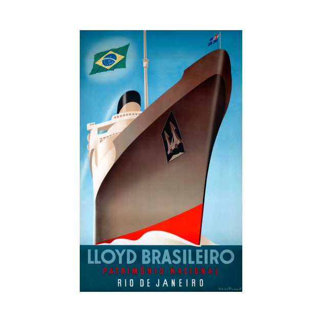 Vintage Travel Poster The Netherlands Lloyd Brasileiro by vintagetreasure