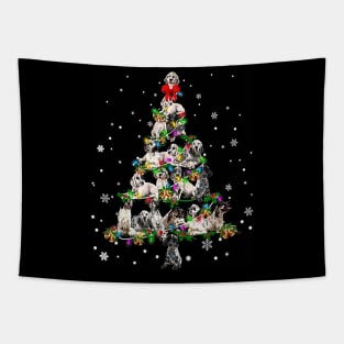 Cute english setter dog christmas tree gift decor xmas tree Tapestry