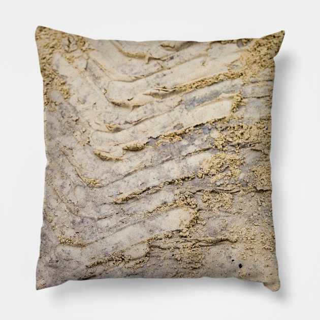 Tire print in the mud Pillow by textural