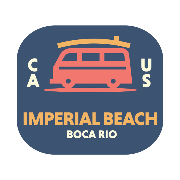 Retro Surfing Emblem Imperial Beach, California // Vintage Surfing Badge by Now Boarding