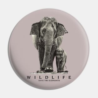 Save the wildlife Elephants Pin