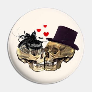 Vintage Lovers skeletons, lovers, cool skulls, bones, romance skull Pin