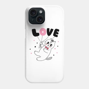 cartoon love cat Phone Case