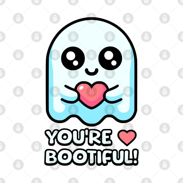 You're Bootiful! Cute Ghost Pun by Cute And Punny