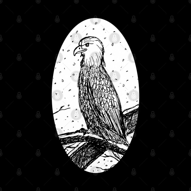 Eagle in Snow - Small by Aeriskate