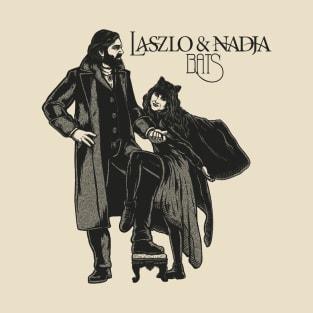 LASZLO AND NADJA PENCIL BATS BLACK WHITE T-Shirt