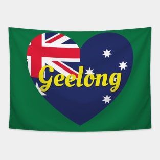 Geelong VIC Australia Australian Flag Heart Tapestry