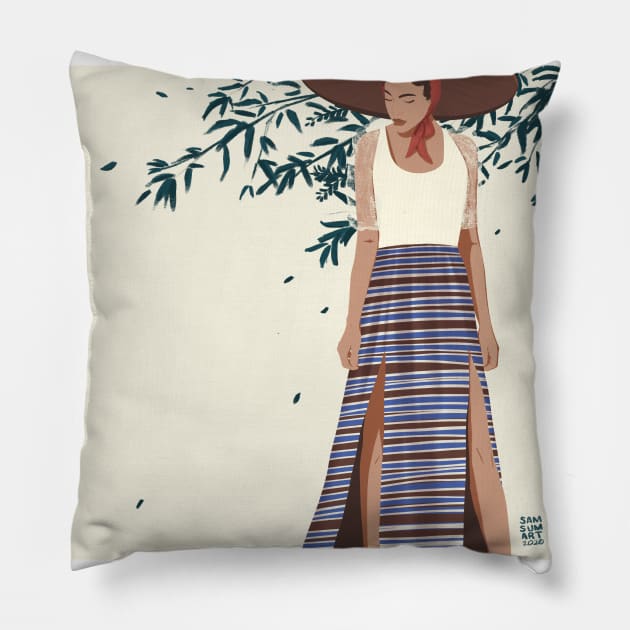 Modern Filipina Pillow by samsum.art