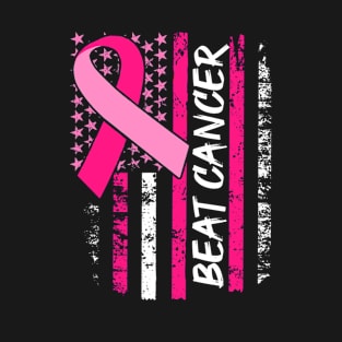 Breast Cancer Awareness Gift Flag Support Beat Cancer Product T-Shirt