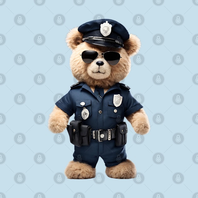 Police Officer Teddy Bear by Doodle and Things