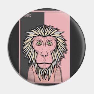 Japanese Macaque Monkey Pin