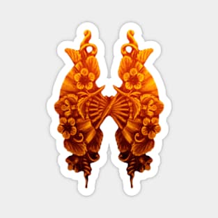 Floral fans in orange Magnet