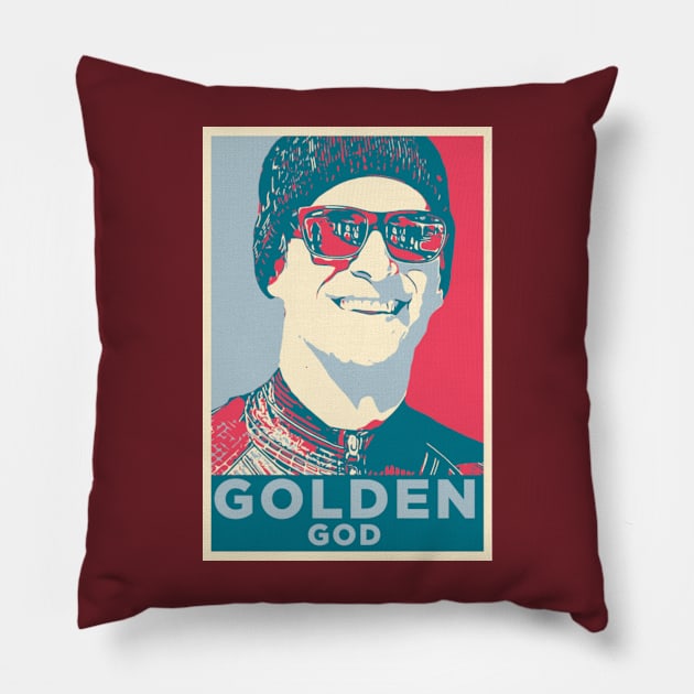 Obey the Golden God Pillow by Sunny Legends