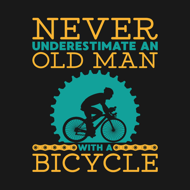 Old man bicycle gift cyclist sport by Fantasy Designer