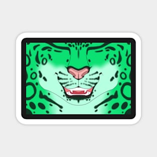 Mint Snow Leopard Face Magnet