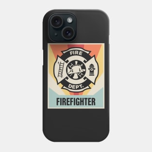 Vintage Style Firefighter Logo Poster Phone Case