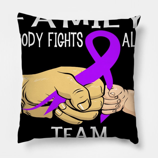 In This Family Nobody Fights Alone Team Turner Syndrome Warrior Support Turner Syndrome Warrior Gifts Pillow by ThePassion99