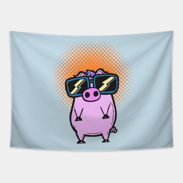 Mudge - Cash Grab Pigs Tapestry by calavara