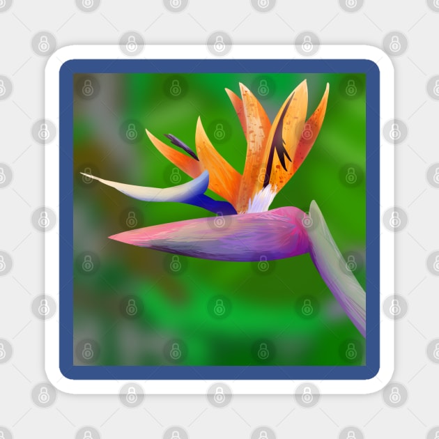 Bird of Paradise Flower Magnet by VazMas Design