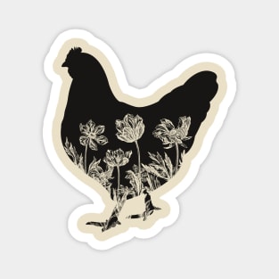 Floral Chicken Magnet