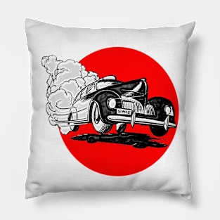 Old car at speed Pillow