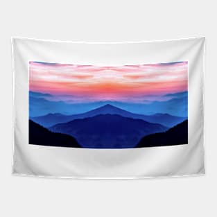 Mountains at sunrise Tapestry