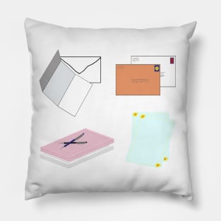 Snail Mail Happy Mail (Separate Items Version – White Background) Pillow