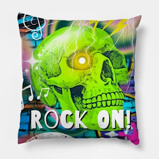 Rock On, Skull Graffiti Pillow