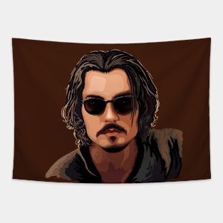 Johhny Depp Portait with dark sunglasses Tapestry