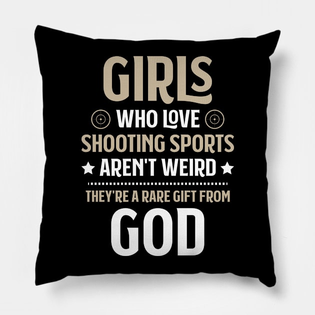 Shooting Sports Gun Range Gun Club Girls Gift Pillow by Krautshirts