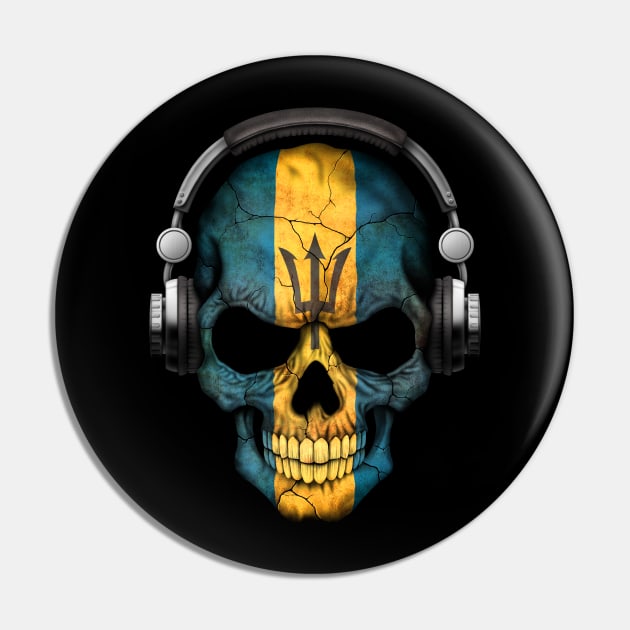 Dark Skull Deejay with Barbados Flag Pin by jeffbartels