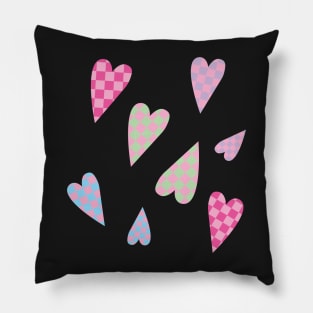 Y2K Pink Heart Pattern Pillow