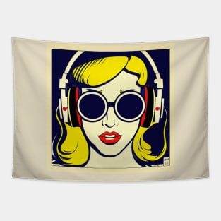 Vintage Pop Art Musical Pinup Tapestry