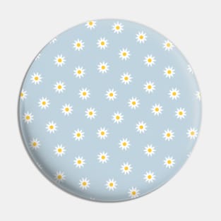 Daisy Flower Pattern, Blue Pin