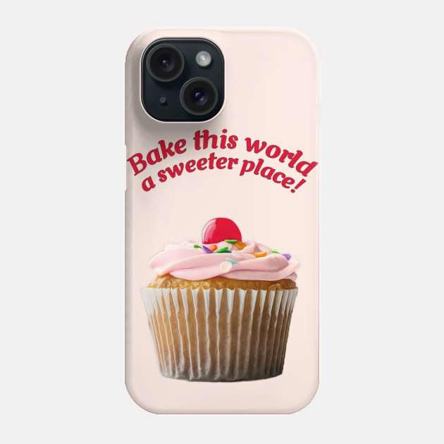 Vanilla cupcake with pink frosting and cherry on top Phone Case by ArtMorfic