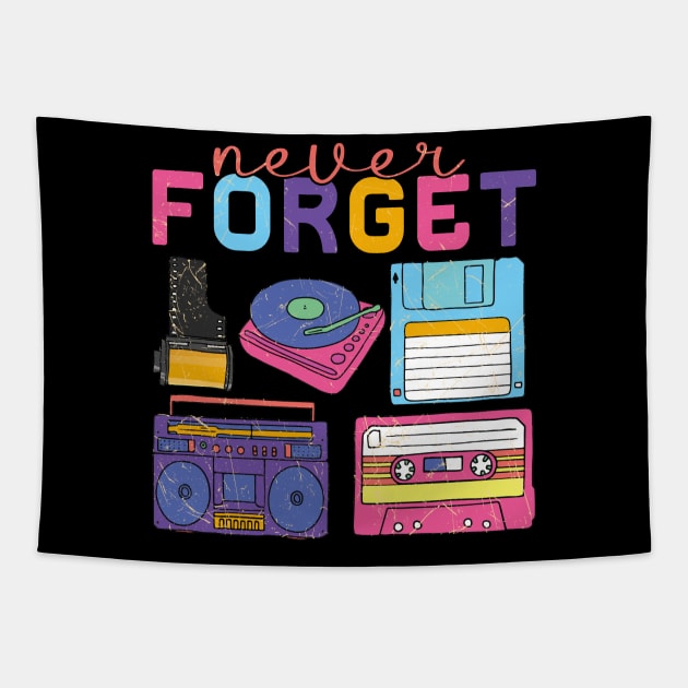 Never Forget distressed retro Design Tapestry by BAB