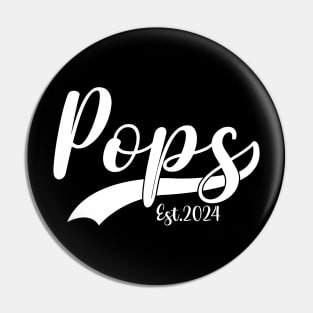 Funny Pops Est 2024 Fathers Day For New Dad Pregnancy Pin