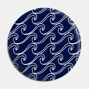 Navy Blue Sea Waves Pin