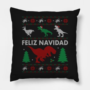 Funny Ugly Christmas Tree Dinosaur Shirt Santa Saurus Rex Xmas Matching Pajamas T Shirt Pillow