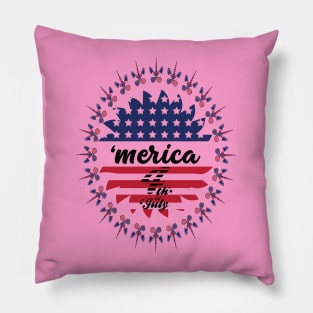 Unicorn America 4th Of July Pillow