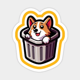 corgi in the trash Magnet