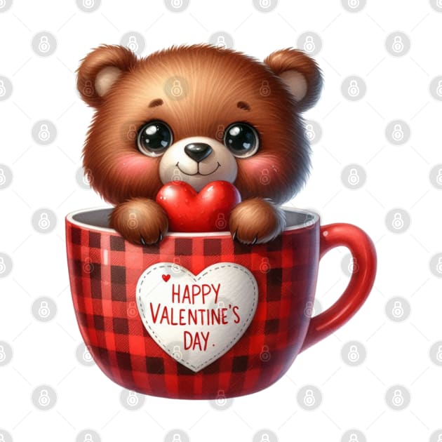 Valentine Bear In Tea Cup by Chromatic Fusion Studio