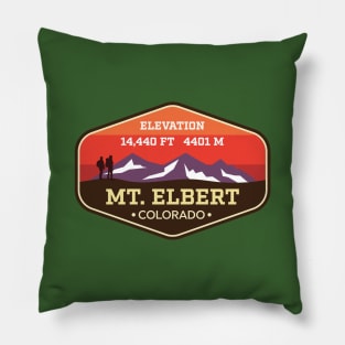 Mount Elbert Colorado - 14ers Mountain Climbing Badge Pillow