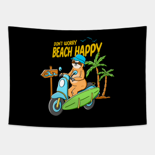 Sloth Happy Beach Tapestry