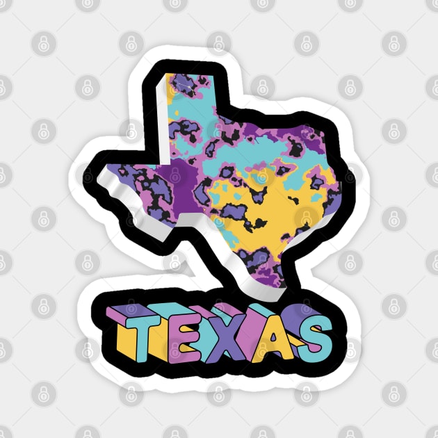 Texas State 3D Map ARt Magnet by Designoholic