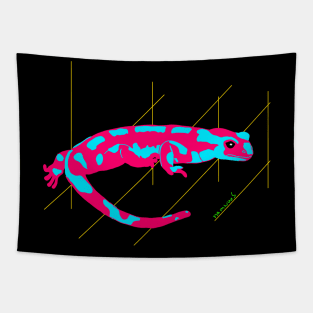 Pink and blue Salamander Tapestry
