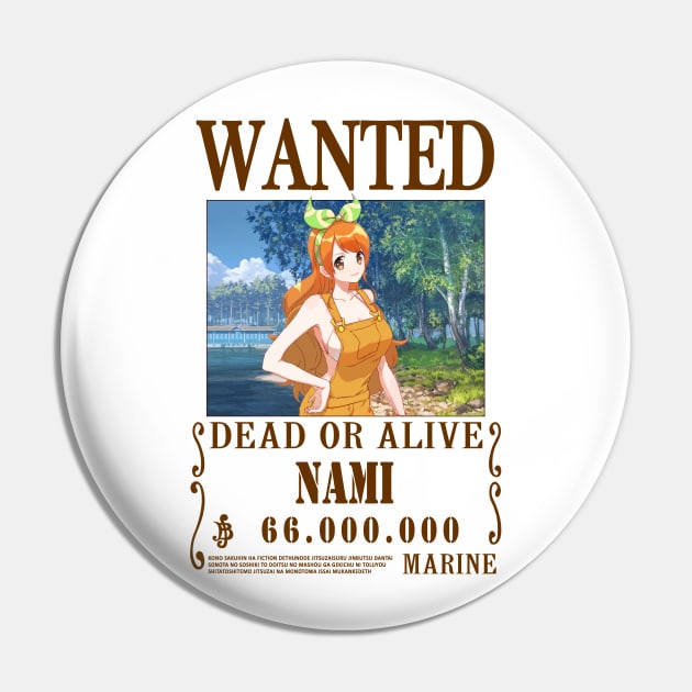 Nami One Piece Wanted Pin by Teedream