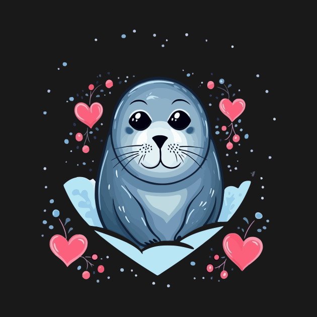 Harp Seal Valentine Day by JH Mart