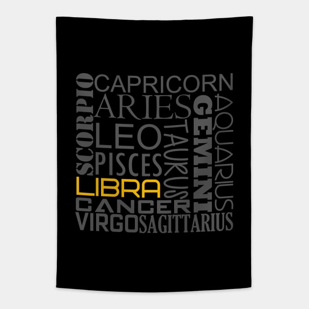 Libra Zodiac Montage Tapestry by inotyler