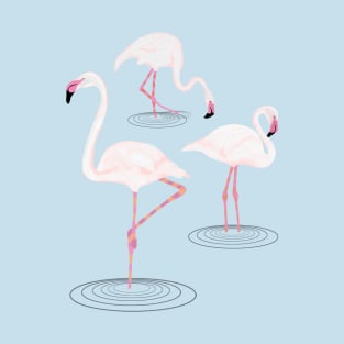 Pink Flamingos in Water T-Shirt